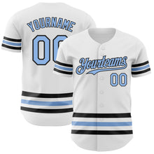 Charger l'image dans la galerie, Custom White Light Blue-Black Line Authentic Baseball Jersey