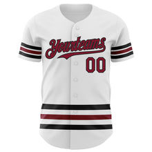 Charger l'image dans la galerie, Custom White Crimson-Black Line Authentic Baseball Jersey