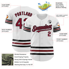 Charger l'image dans la galerie, Custom White Crimson-Black Line Authentic Baseball Jersey