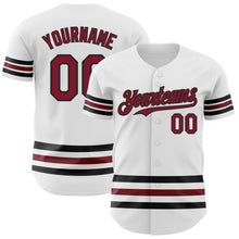 Charger l'image dans la galerie, Custom White Crimson-Black Line Authentic Baseball Jersey