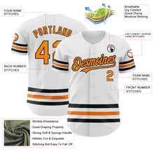 Charger l'image dans la galerie, Custom White Bay Orange-Black Line Authentic Baseball Jersey