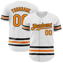 Charger l'image dans la galerie, Custom White Bay Orange-Black Line Authentic Baseball Jersey