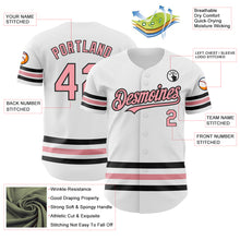 Charger l'image dans la galerie, Custom White Medium Pink-Black Line Authentic Baseball Jersey