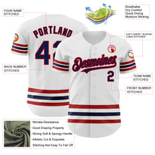 Charger l'image dans la galerie, Custom White Navy-Red Line Authentic Baseball Jersey