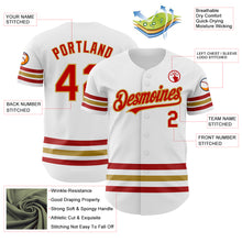 Charger l'image dans la galerie, Custom White Red-Old Gold Line Authentic Baseball Jersey