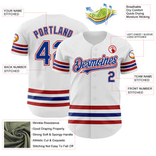 Charger l'image dans la galerie, Custom White Royal-Red Line Authentic Baseball Jersey