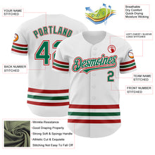 Charger l'image dans la galerie, Custom White Kelly Green-Red Line Authentic Baseball Jersey