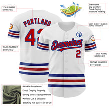 Charger l'image dans la galerie, Custom White Red-Royal Line Authentic Baseball Jersey