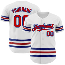 Charger l'image dans la galerie, Custom White Red-Royal Line Authentic Baseball Jersey