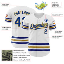 Charger l'image dans la galerie, Custom White Royal-Old Gold Line Authentic Baseball Jersey