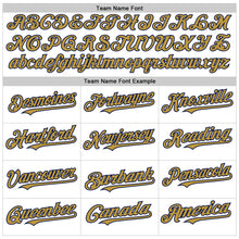 Load image into Gallery viewer, Custom White Navy-Old Gold Line Authentic Baseball Jersey
