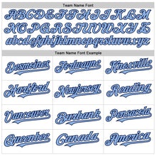 Load image into Gallery viewer, Custom White Navy-Light Blue Line Authentic Baseball Jersey
