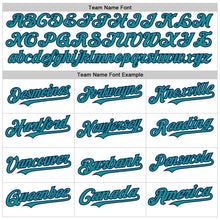 Load image into Gallery viewer, Custom White Navy-Teal Line Authentic Baseball Jersey
