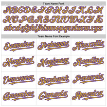 Load image into Gallery viewer, Custom White Purple-Old Gold Line Authentic Baseball Jersey
