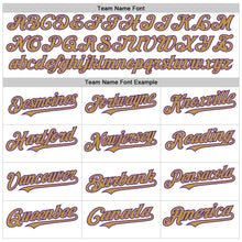 Charger l'image dans la galerie, Custom White Purple-Old Gold Line Authentic Baseball Jersey