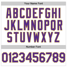 Charger l'image dans la galerie, Custom White Purple-Old Gold Line Authentic Baseball Jersey