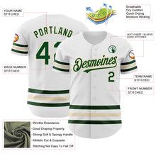 Charger l'image dans la galerie, Custom White Green-Cream Line Authentic Baseball Jersey
