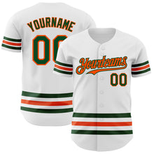 Charger l'image dans la galerie, Custom White Green-Orange Line Authentic Baseball Jersey