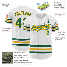 Charger l'image dans la galerie, Custom White Kelly Green-Gold Line Authentic Baseball Jersey