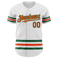 Charger l'image dans la galerie, Custom White Kelly Green-Orange Line Authentic Baseball Jersey