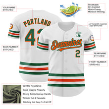 Charger l'image dans la galerie, Custom White Kelly Green-Orange Line Authentic Baseball Jersey
