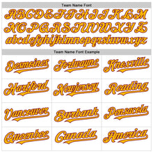 Charger l'image dans la galerie, Custom White Crimson-Gold Line Authentic Baseball Jersey