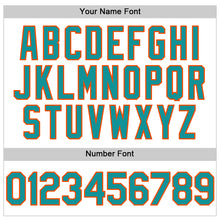 Load image into Gallery viewer, Custom White Teal-Orange Line Authentic Baseball Jersey
