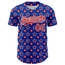 Load image into Gallery viewer, Custom Royal Red-White 3D American Flag Patriotic Authentic Baseball Jersey