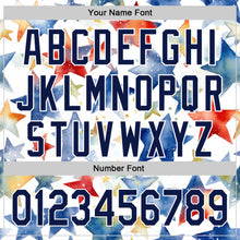 Laden Sie das Bild in den Galerie-Viewer, Custom White Navy-Red 3D Pattern Design Stars Authentic Baseball Jersey