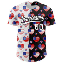 Загрузить изображение в средство просмотра галереи, Custom Black Royal-Red 3D American Flag Patriotic Authentic Baseball Jersey