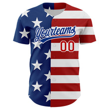 Загрузить изображение в средство просмотра галереи, Custom White Red-Royal 3D American Flag Patriotic Authentic Baseball Jersey
