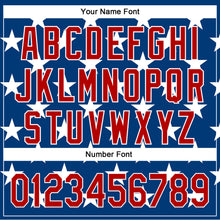 Load image into Gallery viewer, Custom Royal Red-White 3D American Flag Patriotic Authentic Baseball Jersey