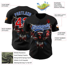 Charger l'image dans la galerie, Custom Black Red-Royal 3D American Flag Eagle Patriotic Authentic Baseball Jersey