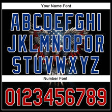 Charger l'image dans la galerie, Custom Black Red-Royal 3D American Flag Eagle Patriotic Authentic Baseball Jersey