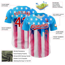 Загрузить изображение в средство просмотра галереи, Custom Electric Blue Red-White 3D American Flag Patriotic Authentic Baseball Jersey