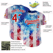 Загрузить изображение в средство просмотра галереи, Custom White Red-Royal 3D American Flag Patriotic Authentic Baseball Jersey