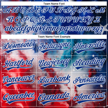 Load image into Gallery viewer, Custom Royal Red-White 3D American Flag Patriotic Authentic Baseball Jersey