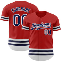 Charger l'image dans la galerie, Custom Red Navy-White Line Authentic Baseball Jersey