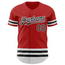 Charger l'image dans la galerie, Custom Red Black-White Line Authentic Baseball Jersey