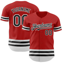 Charger l'image dans la galerie, Custom Red Black-White Line Authentic Baseball Jersey