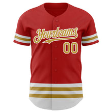 Charger l'image dans la galerie, Custom Red Old Gold-White Line Authentic Baseball Jersey