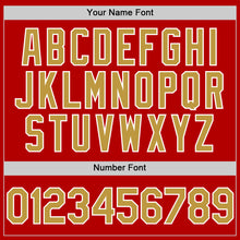 Charger l'image dans la galerie, Custom Red Old Gold-White Line Authentic Baseball Jersey