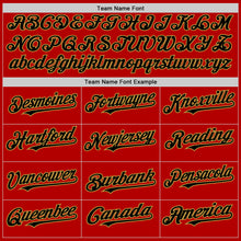 Charger l'image dans la galerie, Custom Red Black-Old Gold Line Authentic Baseball Jersey