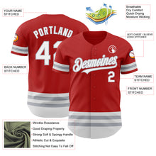 Load image into Gallery viewer, Custom Red White-Gray Line Authentic Baseball Jersey