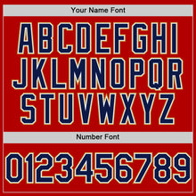 Laden Sie das Bild in den Galerie-Viewer, Custom Red Navy-Old Gold Line Authentic Baseball Jersey