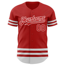 Charger l'image dans la galerie, Custom Red White Line Authentic Baseball Jersey