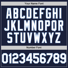 Charger l'image dans la galerie, Custom Navy White-Light Blue Line Authentic Baseball Jersey