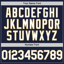 Load image into Gallery viewer, Custom Navy White-Old Gold Line Authentic Baseball Jersey