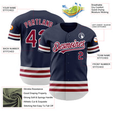 Load image into Gallery viewer, Custom Navy Maroon-White Line Authentic Baseball Jersey