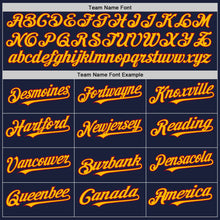 Load image into Gallery viewer, Custom Navy Maroon-Gold Line Authentic Baseball Jersey